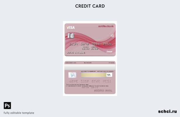 цифровая загрузка шаблона карты Visa для банка Addiko в Австрии